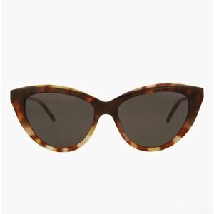 Saint Laurent 55mm Cat Eye Sunglasses Havana Gold black